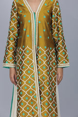 Silk Front Open Dori Embroidery Set