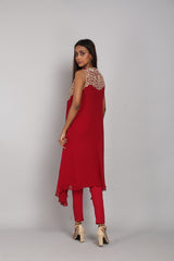 Gota Embroidered Asymmetrical Tunic