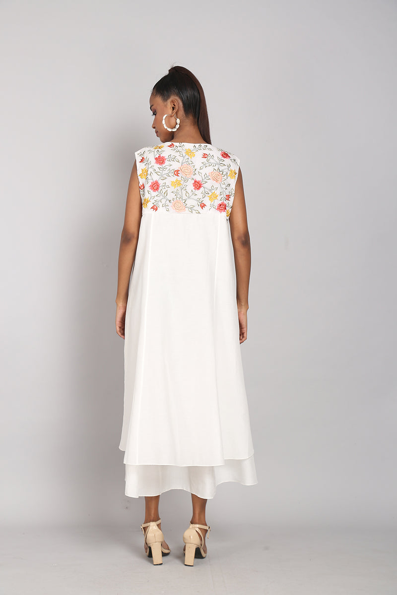 Asymmetrical Cotton Embroidered Tunic